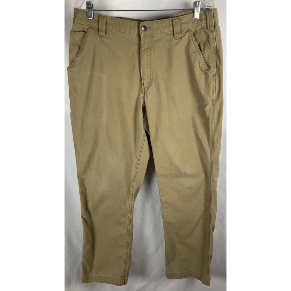 Carhartt‎ Loose Fit Mens Tan Canvas Work Pants 36x32 Durable Utility Wear